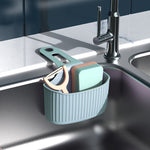 Wall-mounted Hanging Bag Kitchen Sink Sponge Storage Hanging Basket Adjustable Snap Button Type Drain Rack Faucet Storage Basket