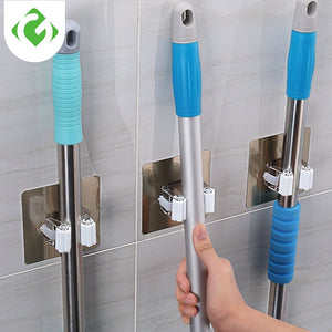 GUANYAO Adhesive Multi-Purpose Hooks Wall Mounted Mop Organizer Holder RackBrush Broom Hanger Hook Kitchen bathroom Strong Hooks