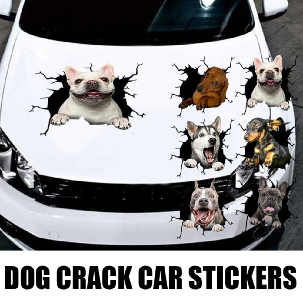 Funny dog in the crack  Vinyl Car Stickers Decals Motorcycle Accessories Car-Window Decorative Goods  PVC Decorative 2021 New