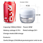 VOCORY Mini Electric Food Garlic Meat Chopper Grinder Crusher Press For Nut Vegetable Fruit USB Charge Onion Multi-function Tool